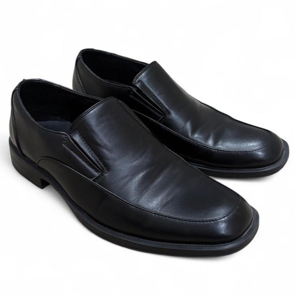 FORMAL WEAR SLIP-ON LOAFERS SQUARE TOE BLACK PERRY ELLIS PORTFOLIO Men 10